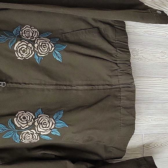 PACSUN Western Floral Embroidered Gas Jacket Mens Size Large - Picture 3 of 11